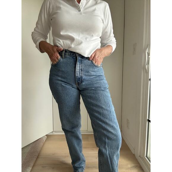 90s Calvin Klein Jeans Stone Light Wash W 28 High Rise Straight Leg Mom Jean USA - Picture 8 of 12